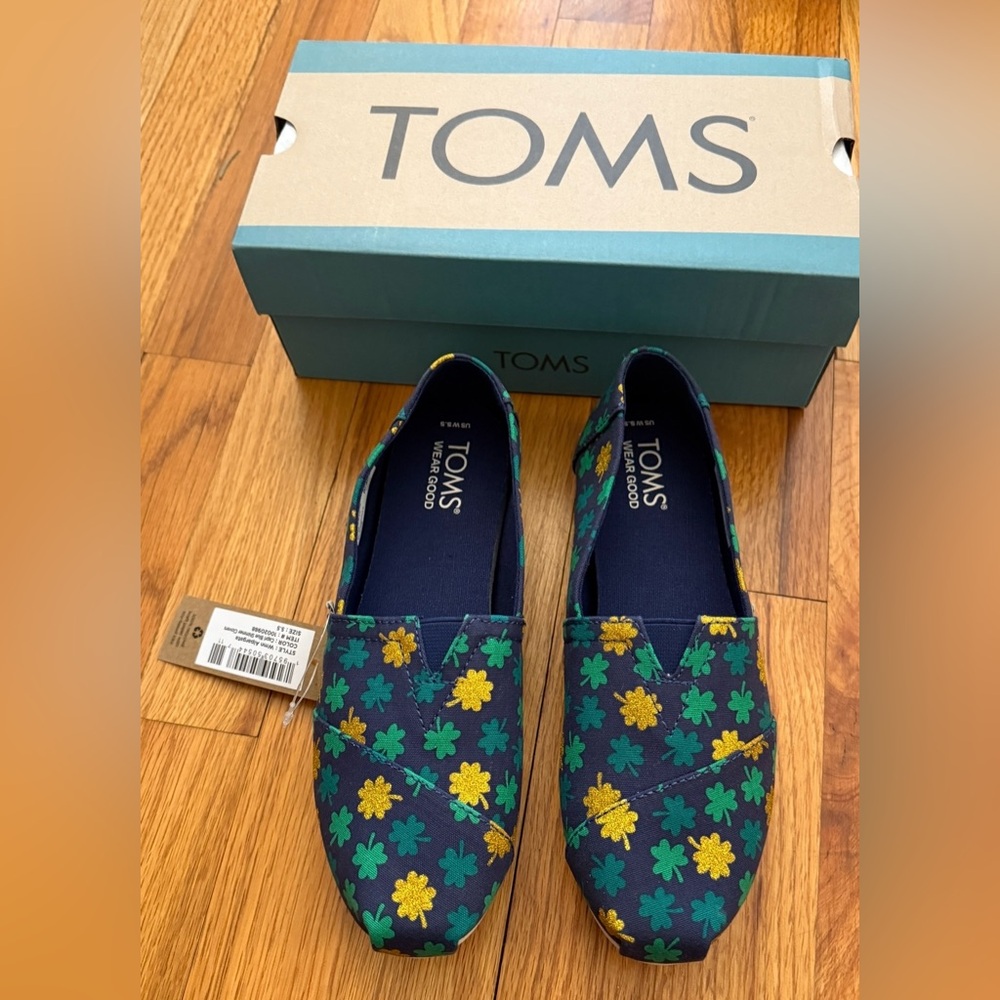 TOMS Capri Blue Alpargata with Clover Design